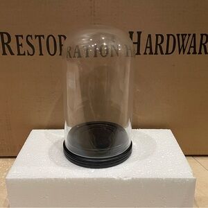 Restoration Hardware Medium Glass Cloche with Black Base